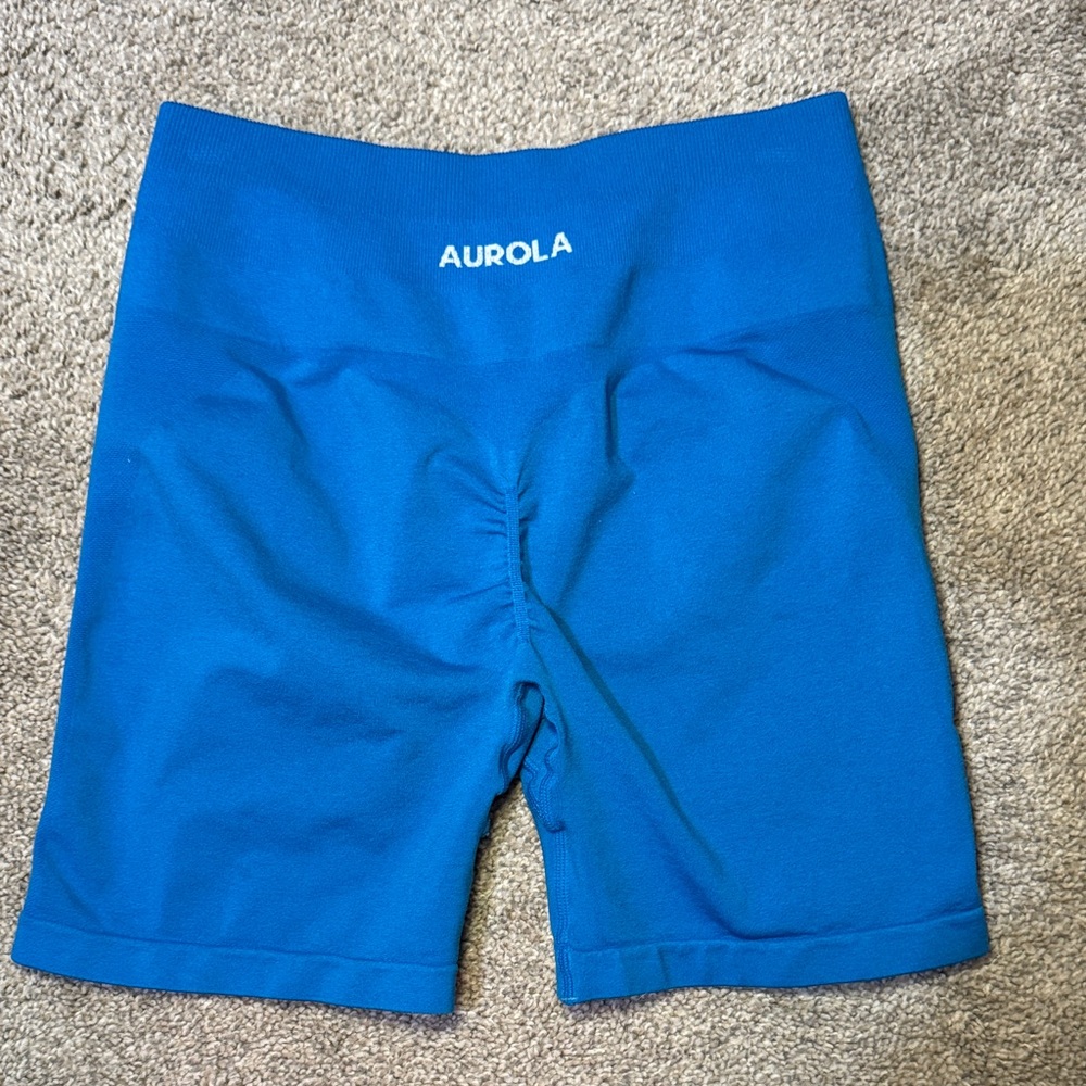 Aurola Amazon Dream Seamless Vibrant Blue Athletic Workout Shorts Sz. M